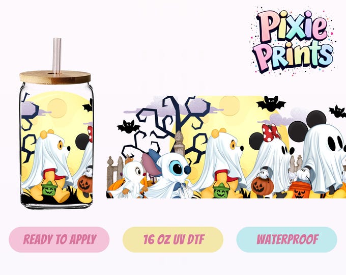 Disney Halloween UV DTF Tumbler Wrap Same Day Print Cup Sticker