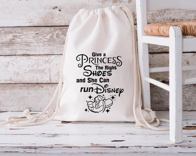 Run Disney Princess String Backpack Bag
