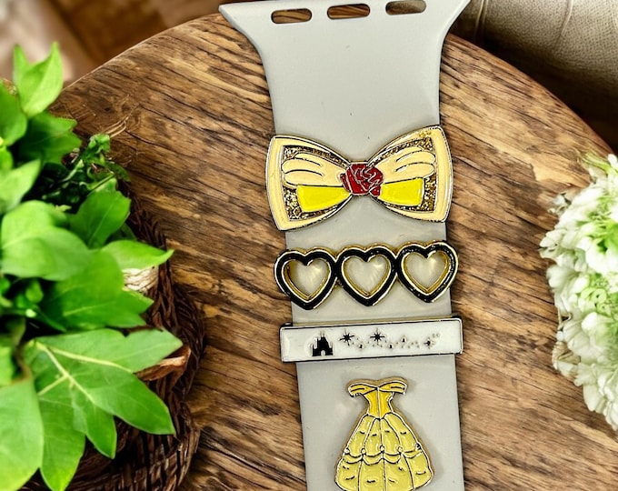 Disney Princess Belle Apple Watch Band With Charms