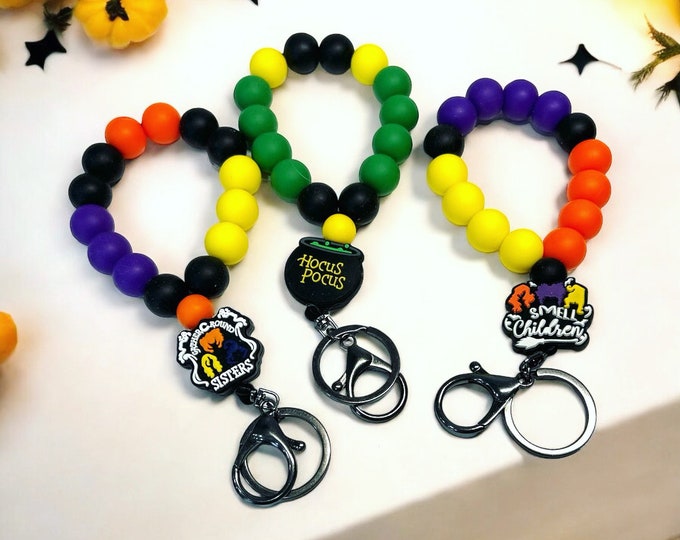 Hocus Pocus Beaded Wristlet Keychain