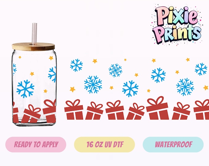 Christmas UV DTF Tumbler Wrap Same Day Cup Sticker