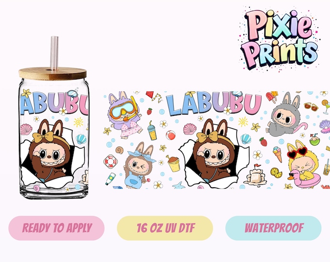 Cartoon Doll UV DTF Tumbler Wrap Same Day Cup Sticker