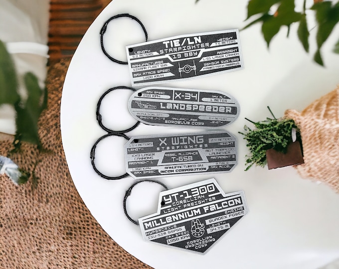 Star Wars Bag Tag X Wing Tie Fighter Millenium Falcon Key Chain