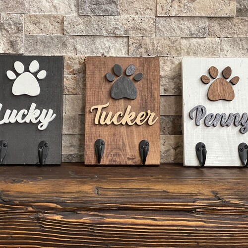 Custom Shiplap Leash Holder Personalized Dog Leash Holder 3D Etsy
