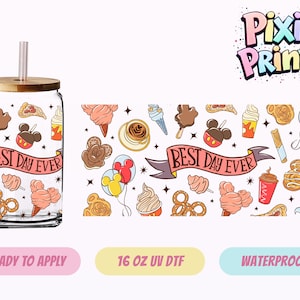 Disney Mickey Snacks UV DTF Tumbler Wrap Same Day Cup Sticker