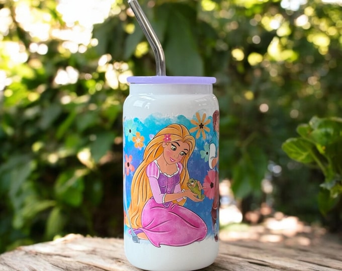 Disney Rapunzel Tangled Glass Can Libbey Cup