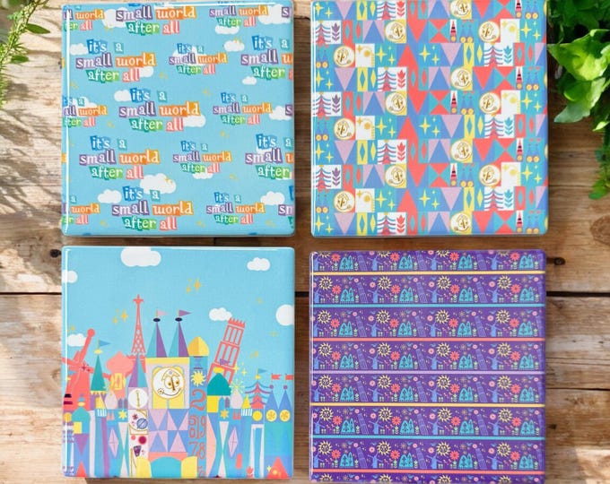 Disney Small World Coaster Set of 4 Ceramic