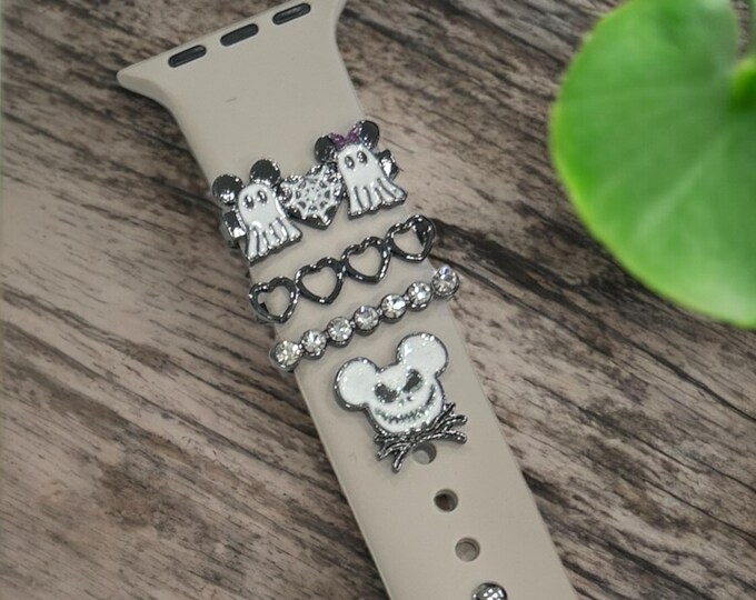 Spooky Cute Ghost & Mouse Apple Watchband and  Charms – Halloween Band Accessories