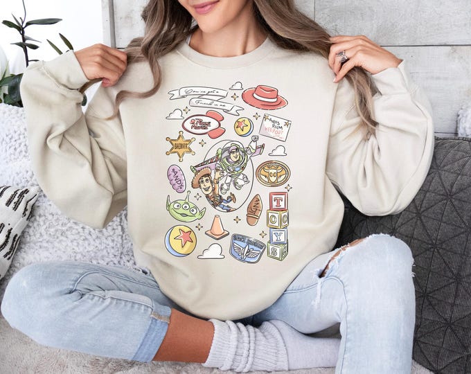 Disney Toy Story Sweatshirt Buzz Woody Coquette Shirt