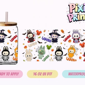 Halloween Cartoon Doll UV DTF Tumbler Wrap Same Day Cup Sticker
