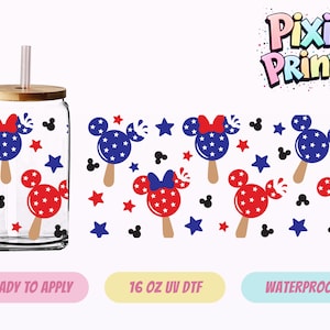 Disney Patriotic Popsicle UV DTF Tumbler Wrap