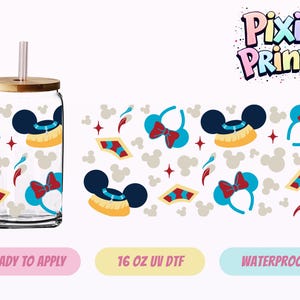 Disney Mickey Ariel UV DTF Tumbler Wrap Same Day Cup Sticker