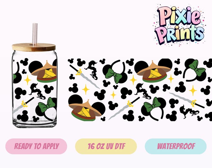 Disney Mickey Raya UV DTF Tumbler Wrap Same Day Cup Sticker