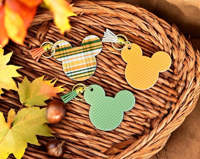 Disney Inspired Fall Mickey Keychain Bag Tag