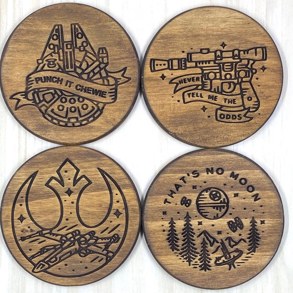 Star Wars Inspired Wood Coaster Set