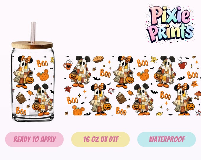 Disney Mickey Halloween UV DTF Tumbler Wrap Same Day Cup Sticker