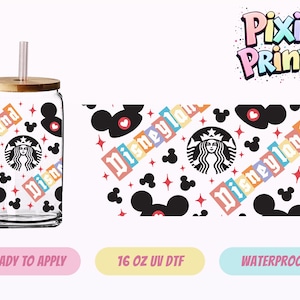 Disney Park UV DTF Tumbler Wrap Same Day Cup Sticker
