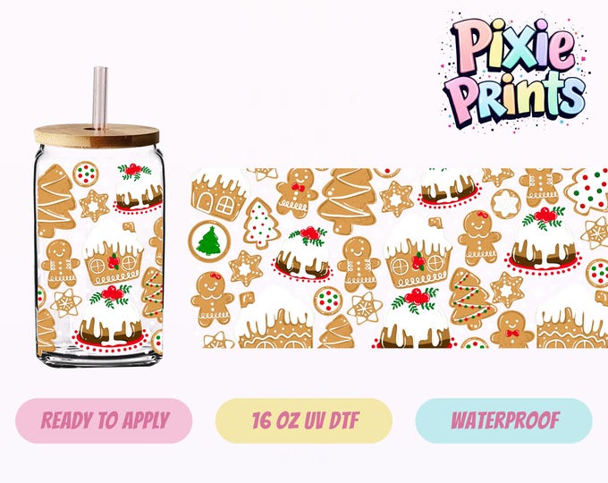 Whimsical Christmas UV DTF Tumbler Wrap Same Day Cup Sticker