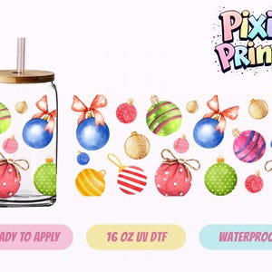 Christmas UV DTF Tumbler Wrap Same Day Cup Sticker