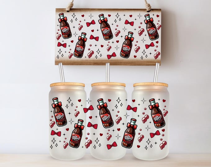Dr Pepper UV DTF Cup Wrap Same Day Print Tumbler Decal