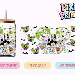 Disney Mickey Halloween UV DTF Tumbler Wrap Same Day Cup Sticker