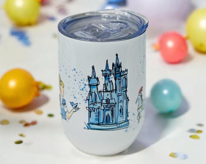 Disney Cinderella Stemless Wine Glass 12 OZ