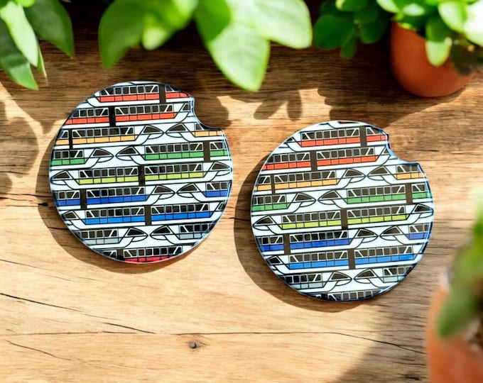 Disney Monorail Car Coaster Ceramic Coaster Set