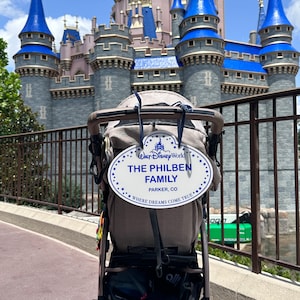 Disney Inspired Personalized Stroller Tag Mickey Minnie Cast Member