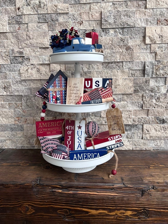 Farmhouse Tiered Tray 4th of July Bundle
