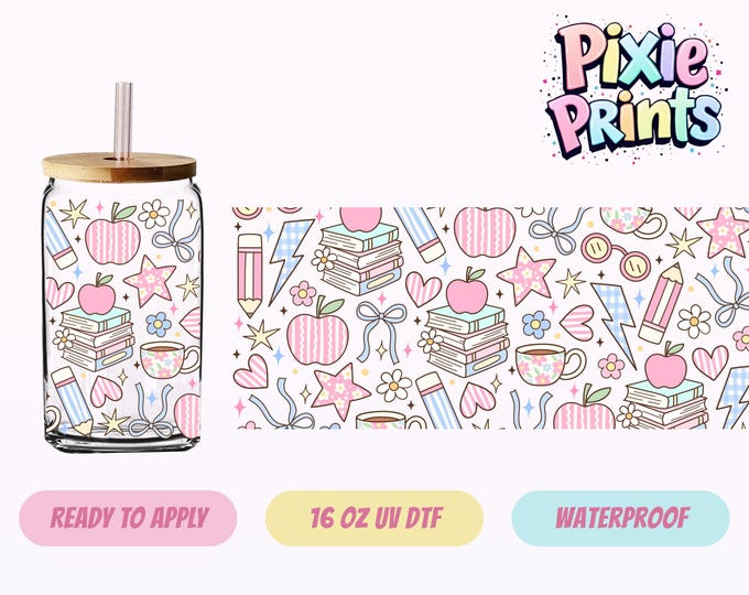 Teacher UV DTF Tumbler Wrap Same Day Cup Sticker