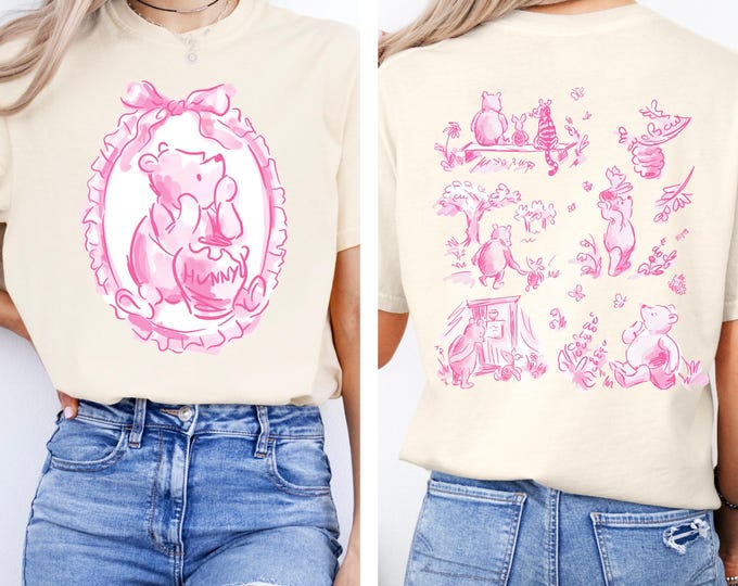 Disney Pooh Comfort Color T-Shirt Pooh and Friends Coquette