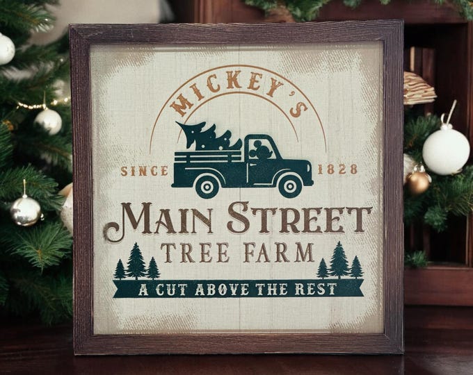 Mickey's Tree Farm Disney Inspired Holiday Sign