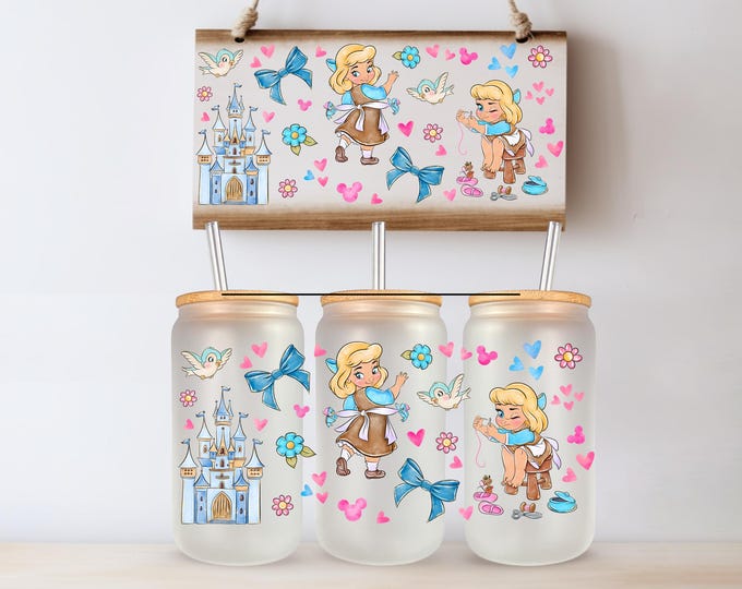 Cinderella Inspired UV DTF Cup Wrap Same Day Print Tumbler Wrap