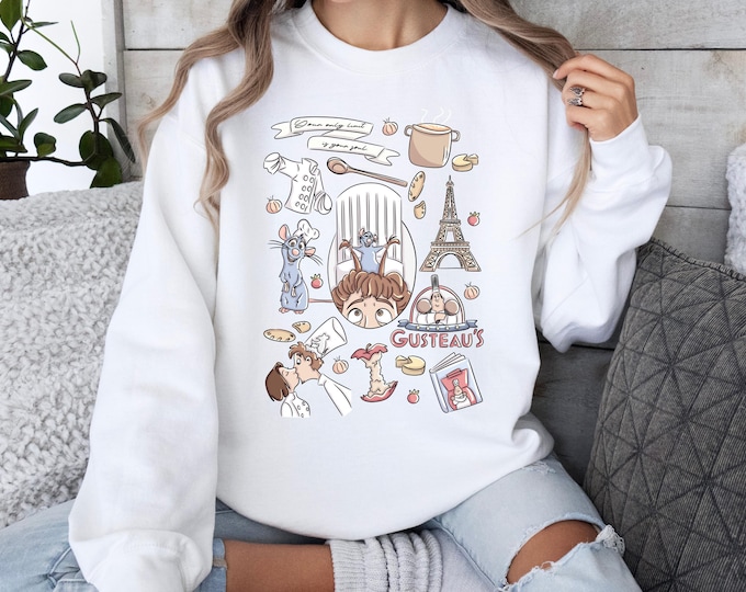 Disney Ratatouille Gildan Sweatshirt Crew Neck Remi Shirt