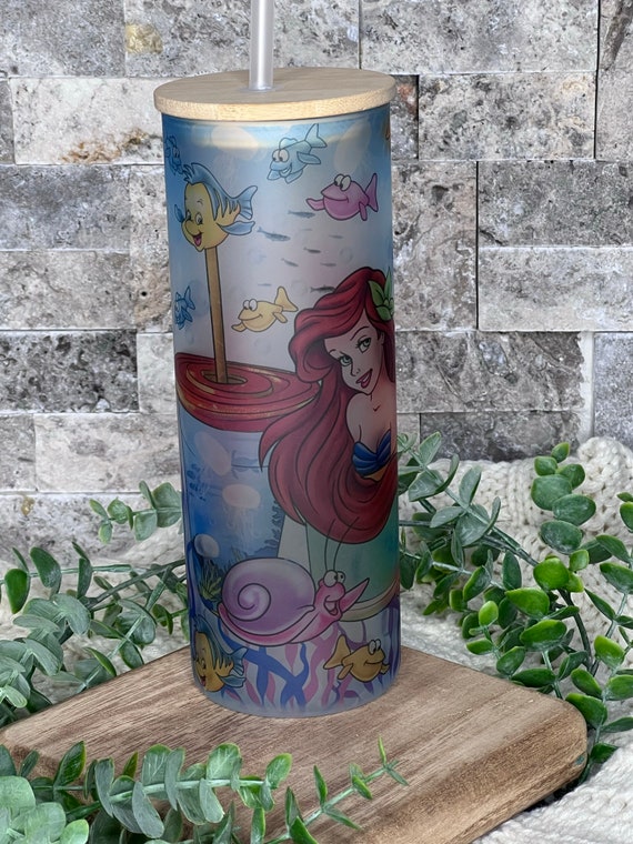 Little Mermaid Ariel Glass Can Iced Coffee Tumbler