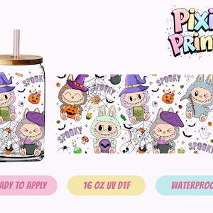 Halloween Cartoon Doll UV DTF Tumbler Wrap Same Day Cup Sticker