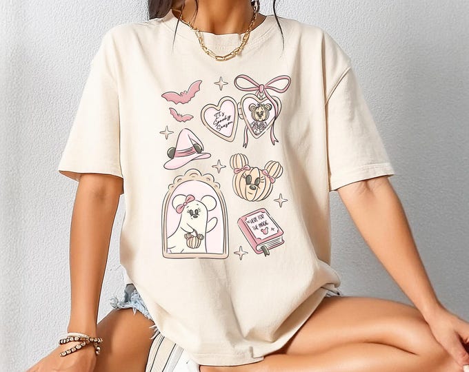 Disney Halloween Comfort Color Coquette Mickey T-Shirt