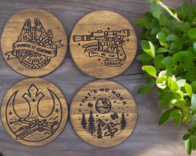 Star Wars Inspired Wood Coaster Set