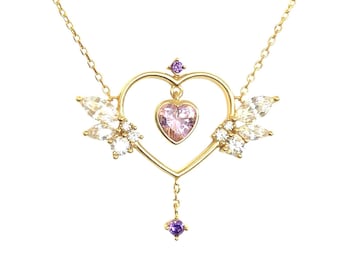 Guardian Angel Statement Pendant Necklace - 925 Sterling Silver, Gold Vermeil, Birthday Anniversary Gift For Her