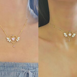 Guardian Angel Statement Necklace (Adjustable) - 925 Sterling Silver, Gold Vermeil, Birthday Anniversary Gift For Her image 3