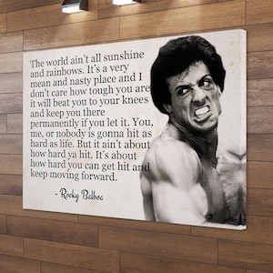 Rocky Balboa Art Canvas-Rocky Balboa Motivational Quotes Art Poster Printed Picture Wall Art Decoration POSTER or CANVAS READY to Hang