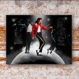 Michael Jackson Art Canvas-Mj in Red Jacket & his Dance Moves Art Poster/Printed Picture Wall Art Decoration POSTER or CANVAS READY to Hang