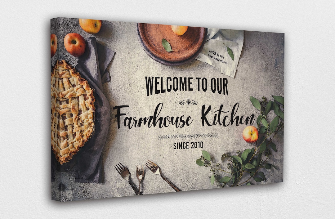 Farmhouse Kitchen Canvas Wall Art Design Poster Print Decor Etsy