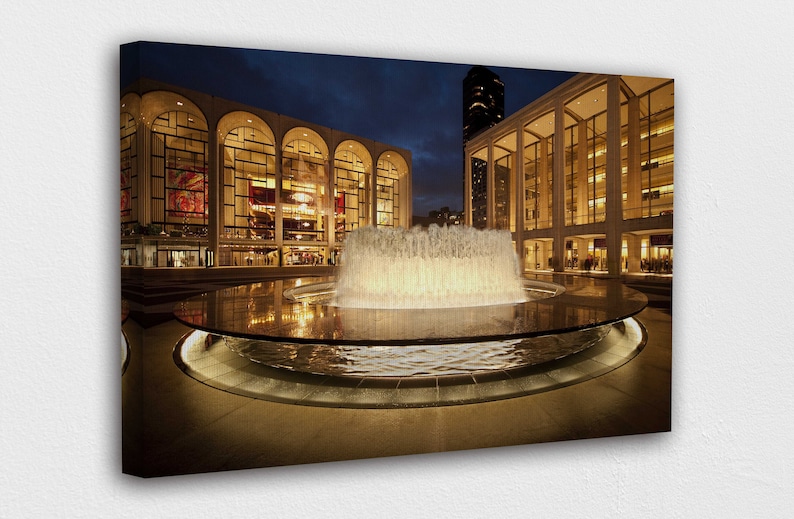 Lincoln Center Fountain in New York Canvas Wall Art Design|Poster Print D\u00e9cor for Home /& Office Decoration I POSTER or CANVAS READY to Hang.