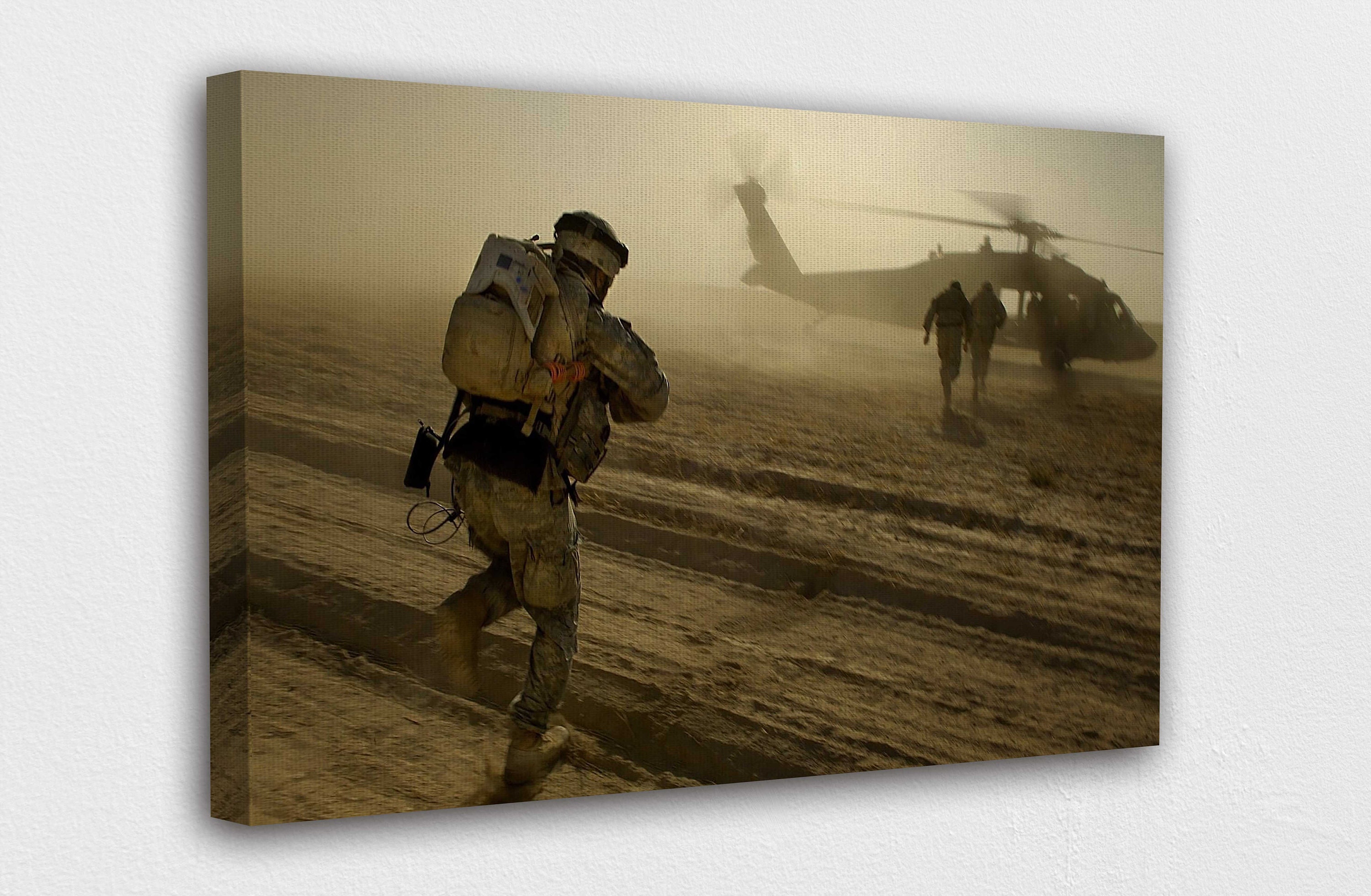 Army Ranger Black Hawk Canvas Wall Art Design Poster Print Etsy