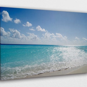 Sea Beach w lovely white sand Canvas Wall Art Design | Poster Print Decor for Home & Office Decoration I POSTER or CANVAS READY to Hang