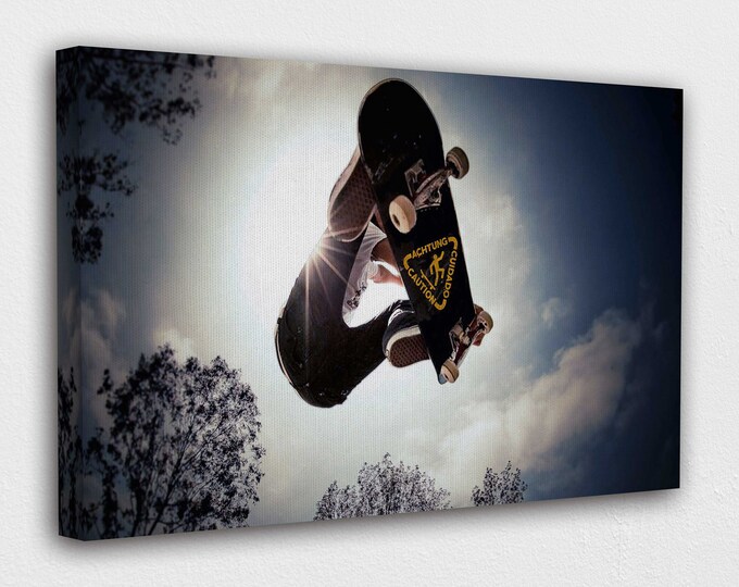 Skateboarding Under the Sun Canvas Wall Art Design | Poster Print Decor for Home & Office Decoration I POSTER or CANVAS READY to Hang