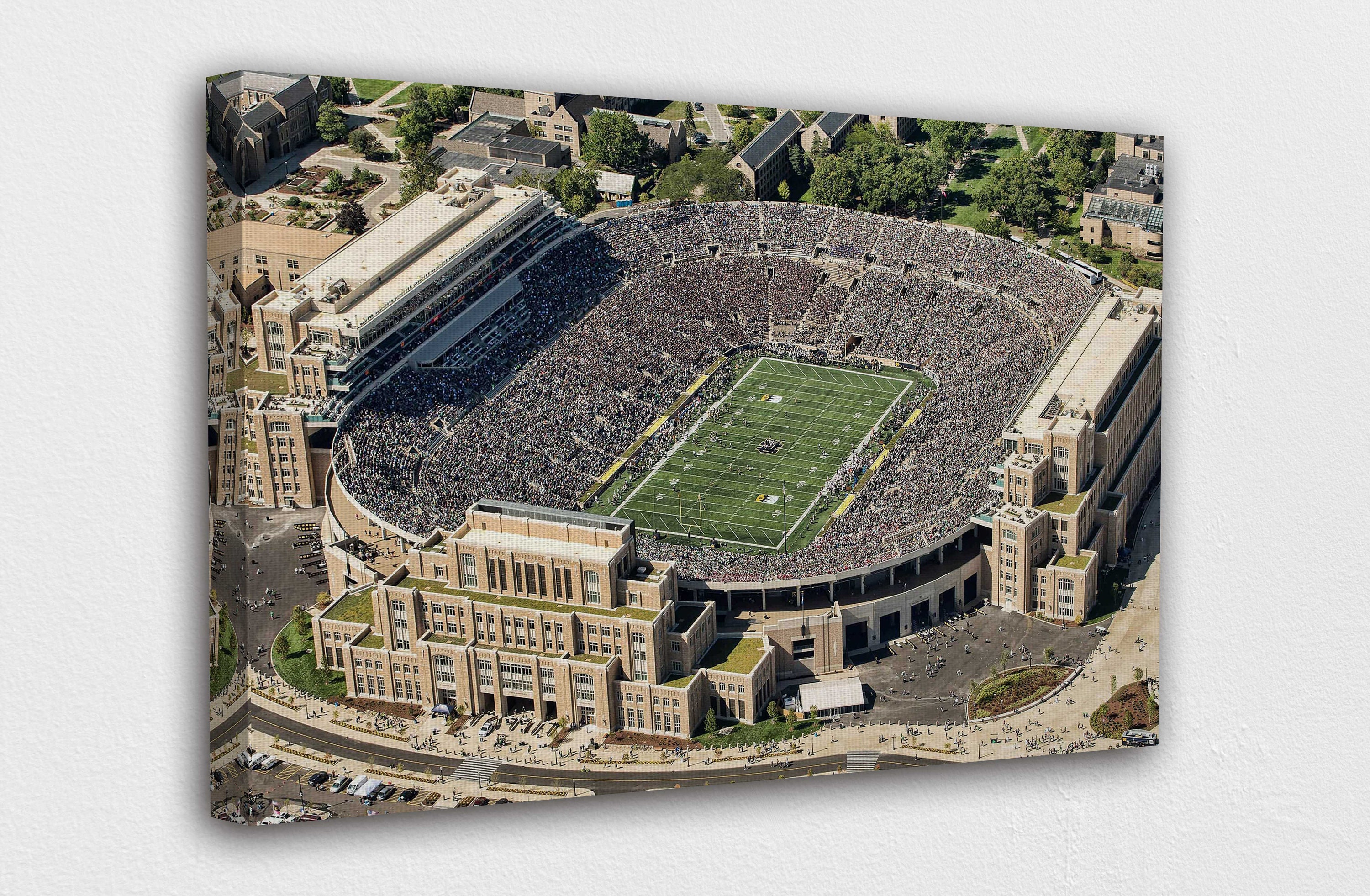 Notre Dame Football Stadium Canvas Wall Art Design Poster Etsy