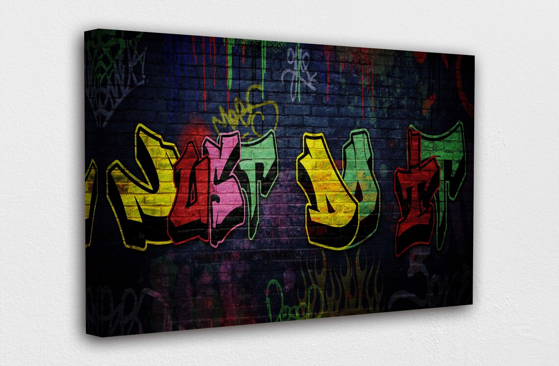 Just Do It Graffiti Canvas WandKunst Design Poster Druck Etsy