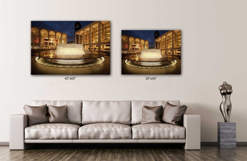 Lincoln Center Fountain in New York Canvas Wall Art Design|Poster Print D\u00e9cor for Home /& Office Decoration I POSTER or CANVAS READY to Hang.